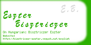 eszter bisztriczer business card